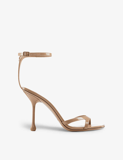 Shop Jimmy Choo Women's Biscuit Ixia 95 Cut-out Patent-leather Heeled Sandals