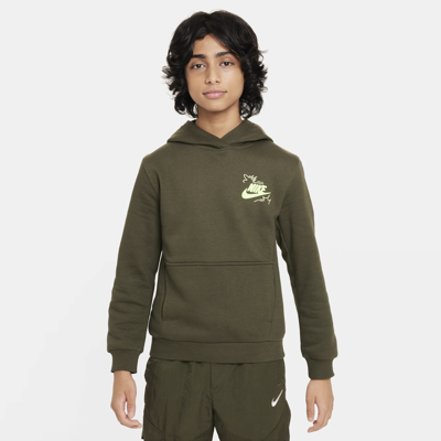 Shop Nike Sportswear Club+ Big Kids' Pullover Hoodie In Green