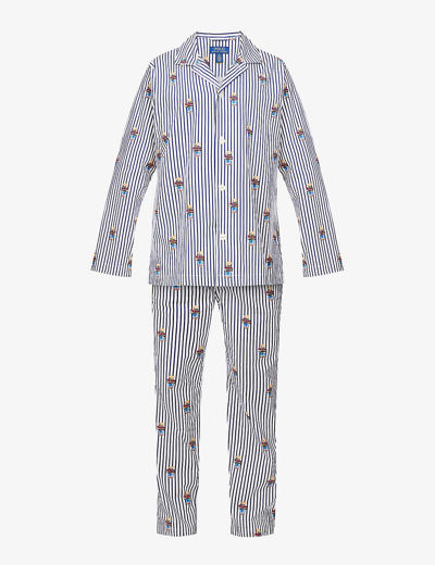 Shop Polo Ralph Lauren Men's Holiday Bear Bear-print Striped Cotton Pyjama Set
