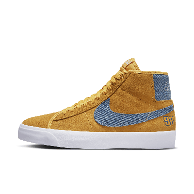 Shop Nike Unisex Zoom Blazer Mid Pro Gt Skate Shoes In Yellow