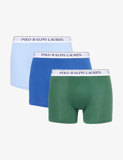 Shop Polo Ralph Lauren Men's Multi Classic Branded-waist Stretch-cotton Trunks Pack Of Three