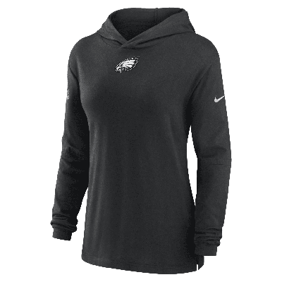 Shop Nike Women's Dri-fit Sideline (nfl Philadelphia Eagles) Long-sleeve Hooded Top In Black