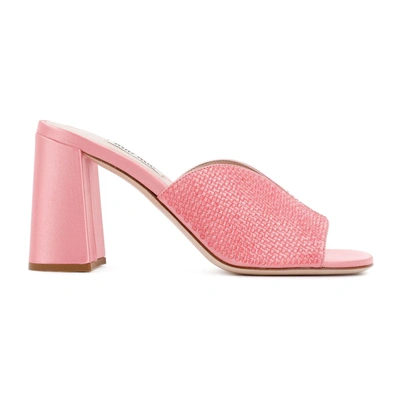 Shop Miu Miu Satin Sandals Shoes In Pink & Purple