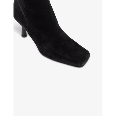 Shop Alohas Women's Black Frappé Stiletto-heel Leather Ankle Boots
