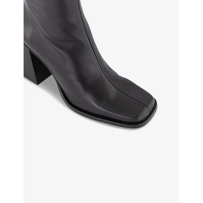 Shop Alohas South Block-heel Leather Ankle Boots In Black