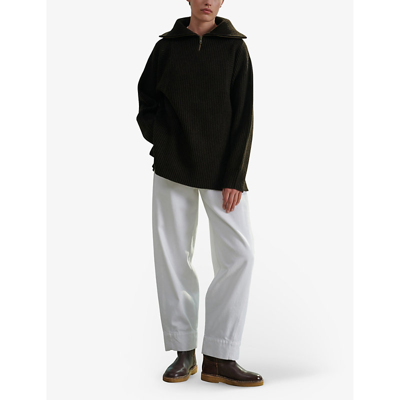 Soeur Womens Brown Visby Quarter-zip Funnel-neck Relaxed-fit Jumper In Brown