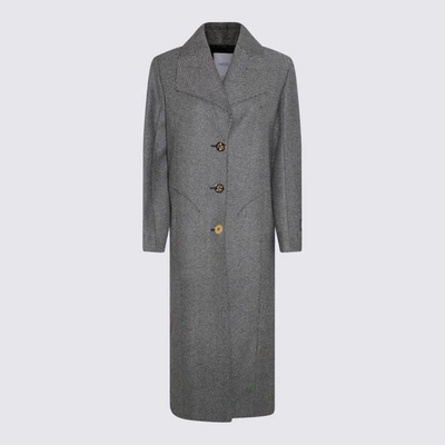Shop Patou Graphite Virgin Wool Long Coat
