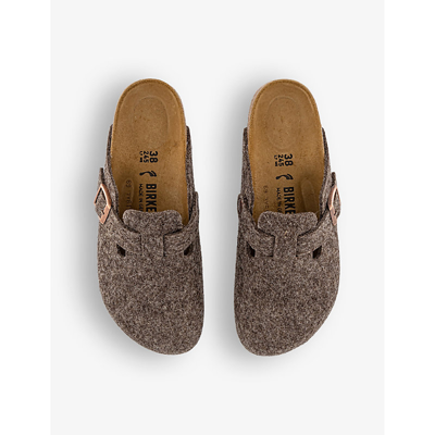 Birkenstock Womens Cocoa Boston Buckle-fastened Wool Clogs In Cocoa