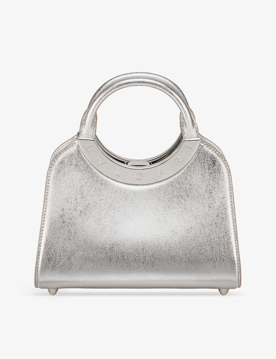 Shop Bvlgari Womens Silver Roma Small Leather Top-handle Bag