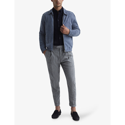 Reiss Mens Navy Greenwich Button-down Cotton Oxford Shirt In Navy