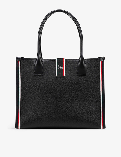 Shop Christian Louboutin Nastroloubi Grained-leather Tote Bag In Black