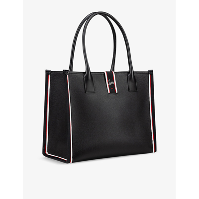 Shop Christian Louboutin Nastroloubi Grained-leather Tote Bag In Black
