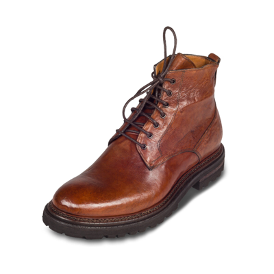 Pre-owned Brecos - Italienische Herren Schnür-boots Braun, Mit Reissverschluss, Kalbsleder