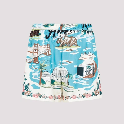 Shop Amiri Silk California Hawaiian Shorts In Multicolour