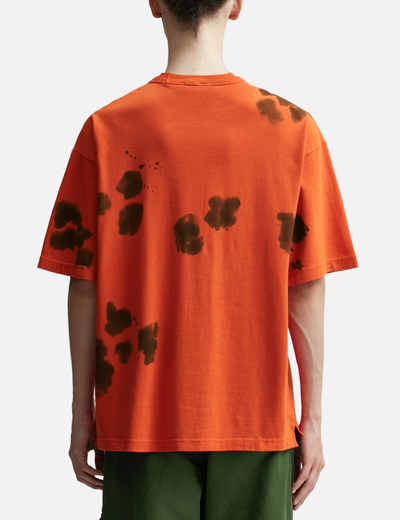 Shop Stone Island Hand-coloring T-shirt In Orange