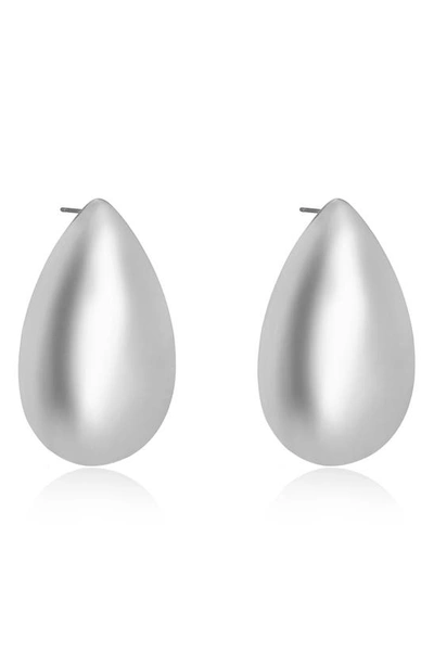 Ettika Teardrop Stud Earrings In Rhodium