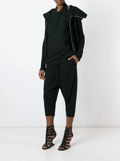 Shop Rick Owens Drkshdw Cropped Drop Crotch Track Pants