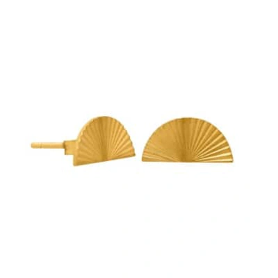 Shop Little Nell Stud Earrings 18k Gold Plated Sunrise Crescent