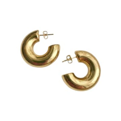 Shop Little Nell Earrings Gold Lightweight Chunky Hoops