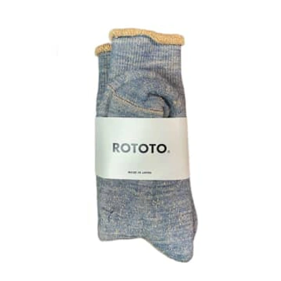 Shop Rototo Double Face Socks Blue Brown