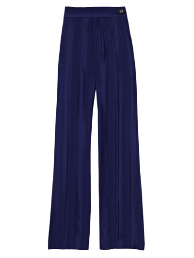 Shop Callas Milano Women's Sydney Relaxed Menswear Style Trousers In Navy