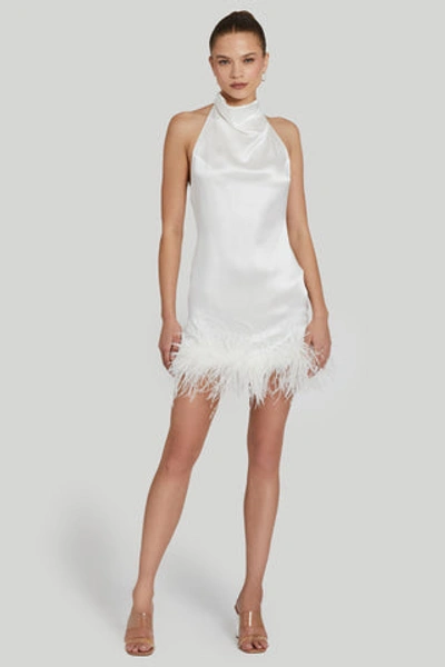 Shop Amanda Uprichard Lunaria Silk Dress In Ivory