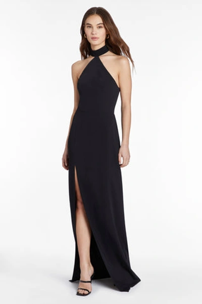 Shop Amanda Uprichard Queens Maxi Gown In Black