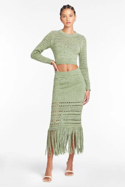 Shop Amanda Uprichard Jayla Knit Set In Green,ivory