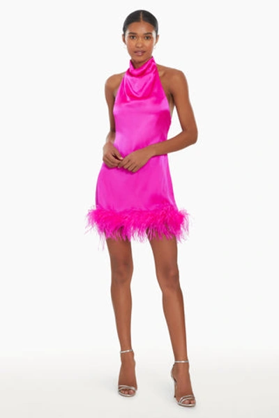 Shop Amanda Uprichard Lunaria Silk Dress In Hot Pink Light
