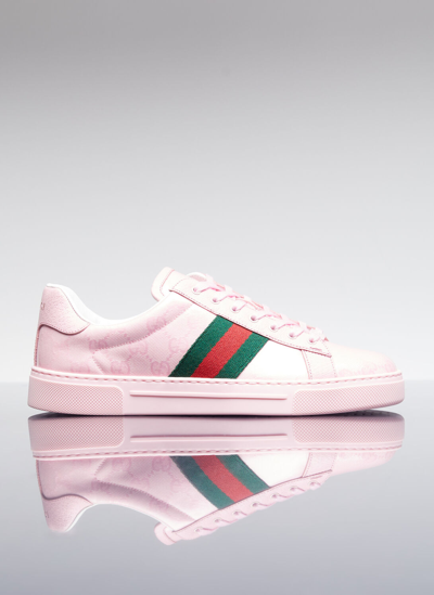 Shop Gucci Gg Crystal Canvas Sneakers In Pink