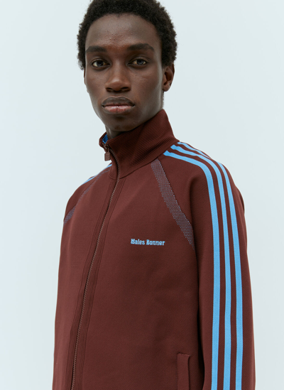 Shop Adidas Originals Logo Embroidery Track Jacket In Brown