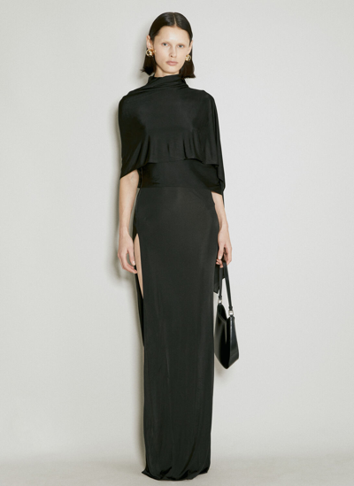 Shop Saint Laurent High-neck Maxi Dress In Black