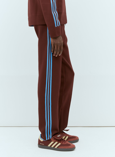 Shop Adidas Originals Logo Embroidery Track Pants In Brown