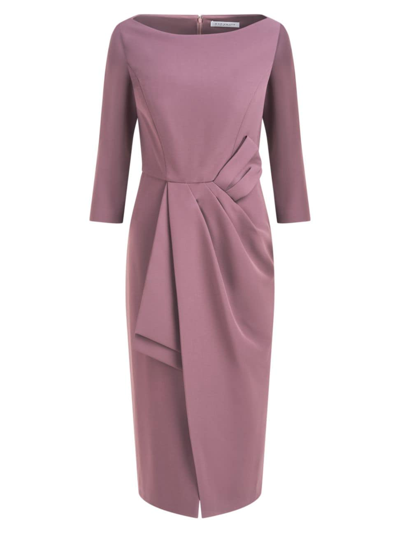Shop Kay Unger Women's Chantal Gathered Crepe Midi-dress In Dark Lavender