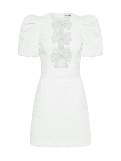 Shop Rebecca Vallance Women's Ophelia Pearl-embellished Crepe Minidress In White