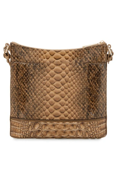 Shop Brahmin Katie Croc Embossed Leather Crossbody Bag In Macchiato