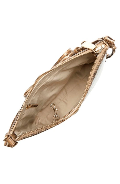 Shop Brahmin Katie Croc Embossed Leather Crossbody Bag In Macchiato
