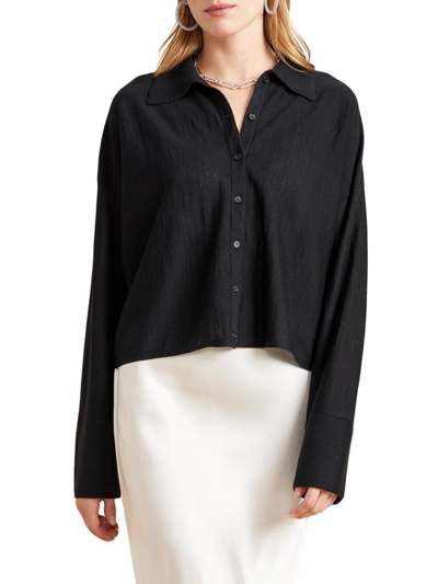 Shop La Ligne Women's Solid Meredith Shirt In Black