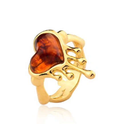 Shop M. Dolores Delirio Ring Caramel Iconic In Gold