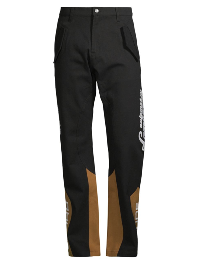 Shop Rhude Men's 63 Racing Pants In Black Brown