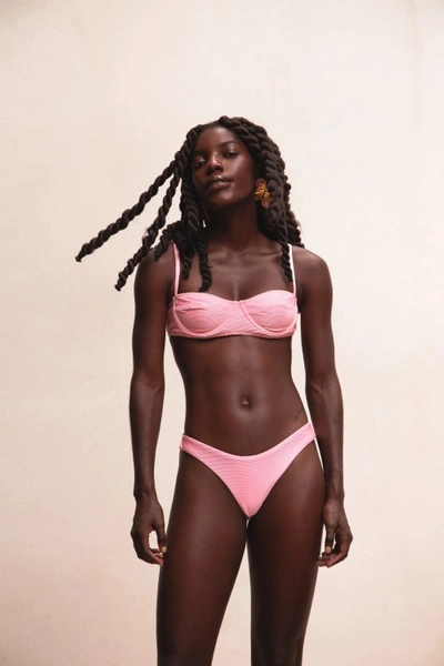 Shop Arya Beachwear Quartz Breeze Half Cup Bikini In Pink