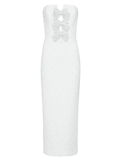 Shop Rebecca Vallance Women's Ophelia Embellished Crepe Bridal Midi-dress In White