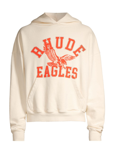 RHUDE MEN'S RHUDE EAGLES LOGO COTTON HOODIE 