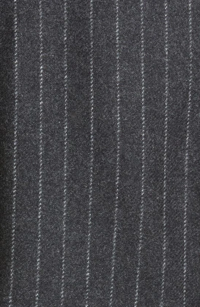 Shop Veronica Beard Ellette Chalk Stripe Stretch Wool Dickey Jacket In Charcoal Multi