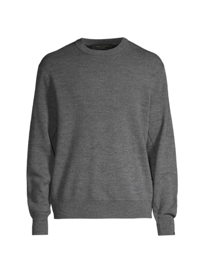 Shop Rag & Bone Men's York Wool-blend Crewneck Sweater In Grey