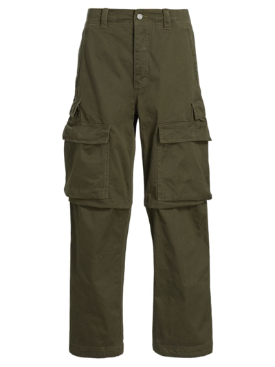 Shop Purple Brand Men's Twill Cargo Slim-fit Pants In Green
