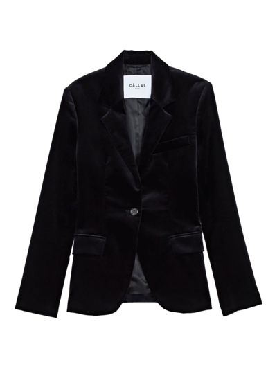 Shop Callas Milano Women's James One Button Classic Blazer In Black