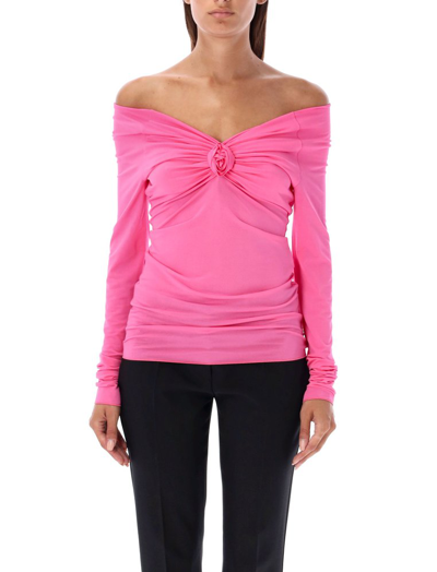 Shop Blumarine Drop Shoulder V In Pink