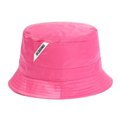 Shop Jacquemus Le Bob Ovalie Bucket Hat In Pink