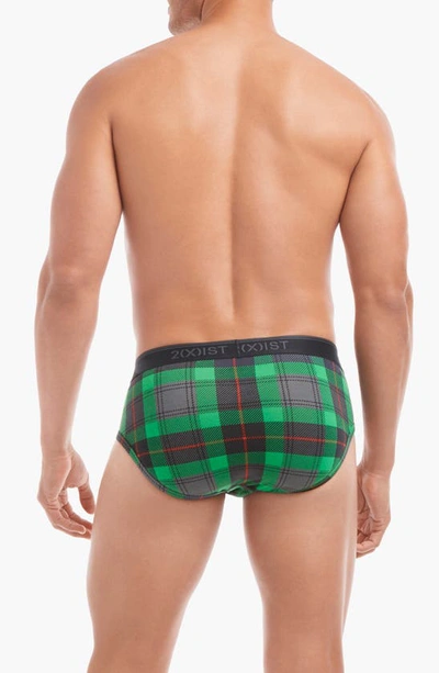 2(x)ist 4-pack No-show Stretch Briefs In Endagnered Tartan Plaid Black